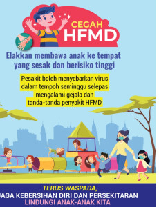 Cegah HFMD - Elakkan Membawa Anak Ke Tempat Yang Sesak dan Berisiko Tinggi